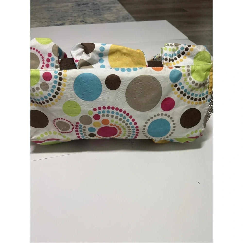 Thirty One 31 Organizing Utility Tote Bag Outer Pockets Colorful Polka Dots